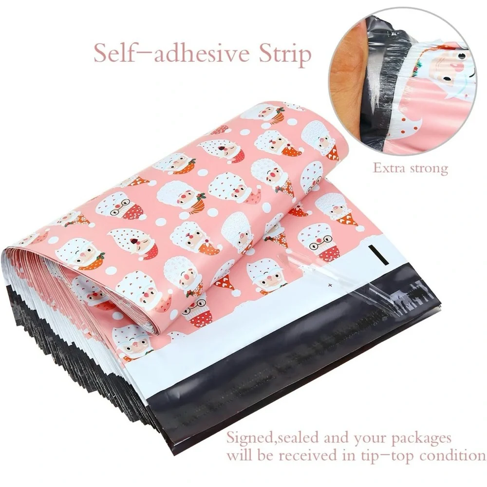 (20) 10x13in Holiday Poly Mailers